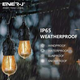 Rackhams 100ft LED Filament String Light Kit, 30 x 1W Vintage LED Bulbs, IP65 Waterproof, 30m Length - thumbnail 3