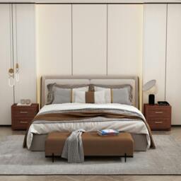 Rackhams Grotti 2 Drawer  Bedside Table - Natural - thumbnail 3