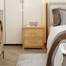 Rackhams Grotti 2 Drawer  Bedside Table - Natural