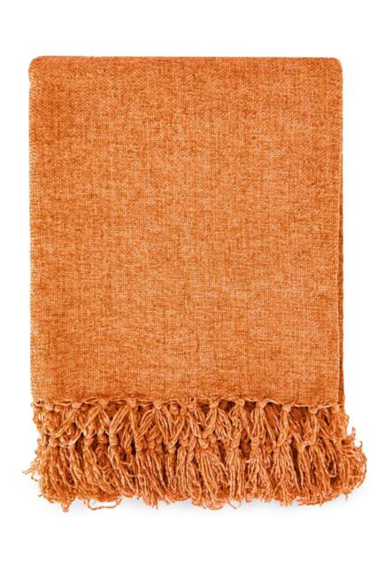 "Rackhams Darcy Tassel Burnt Orange Throw - 60x80""" - image 1