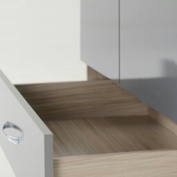 Rackhams Nevada 2 Door 1 Drawer Wardrobe - Grey Gloss and Light Oak - thumbnail 5