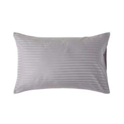 Rackhams Silky 330 TC Egyptian Cotton Satin Stripe Housewife Pillowcase, Standard Size - Grey