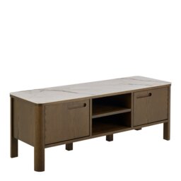 Rackhams Southampton TV Unit 2 Doors 1 Shelf in Ceramic Cream - 1