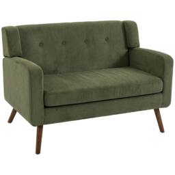 Rackhams 2 Seater Sofa, 118 cm Corduroy Small Loveseat Sofa, Dark Green - thumbnail 2