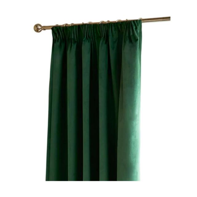 Rackhams Ultimate Velvet Pencil Pleat Curtains - Emerald - 229cm x 137cm - Emerald - 100% Polyester - image 1