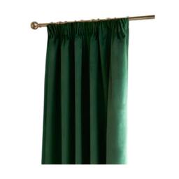 Rackhams Ultimate Velvet Pencil Pleat Curtains - Emerald - 229cm x 137cm - Emerald - 100% Polyester - thumbnail 1