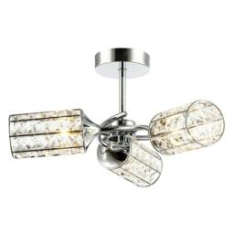 Rackhams Modern Chrome Ceiling Light with Cylindrical Acrylic Beaded Shades - thumbnail 4
