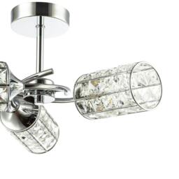 Rackhams Modern Chrome Ceiling Light with Cylindrical Acrylic Beaded Shades - thumbnail 6
