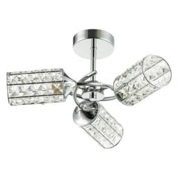 Rackhams Modern Chrome Ceiling Light with Cylindrical Acrylic Beaded Shades