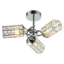 Rackhams Modern Chrome Ceiling Light with Cylindrical Acrylic Beaded Shades - thumbnail 3