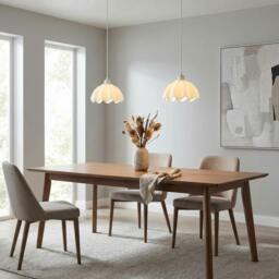 Rackhams Opal White Gloss Ceramic Pendant Light Shade with Rippled Scallop Edge - thumbnail 6