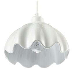 Rackhams Opal White Gloss Ceramic Pendant Light Shade with Rippled Scallop Edge - thumbnail 5