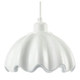 Rackhams Opal White Gloss Ceramic Pendant Light Shade with Rippled Scallop Edge - thumbnail 4
