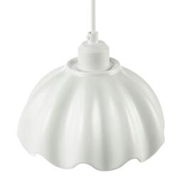 Rackhams Opal White Gloss Ceramic Pendant Light Shade with Rippled Scallop Edge - thumbnail 3