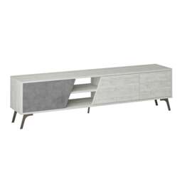 "Rackhams Fiona Modern TV Unit Multimedia Cabinet with Storage Doors 75"" Oak White 180cm - Oak White" - thumbnail 6