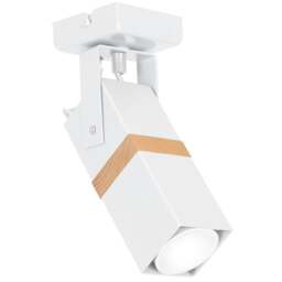 Rackhams Vidar Hand Made Spot Lamp Black With Natural Wood Cuboid