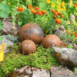 Rackhams Garden Ball Ornaments - Rusty Garden Metal Balls - Medium - thumbnail 4