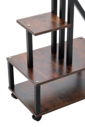 Rackhams 2Pcs Half-Heart-Shaped Tiered Plant Stand Metal Flower Stand Holder Rack Book Shelf - Dark Brown - thumbnail 4