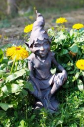 Rackhams Pixie on a Stone Sculpture Garden Ornament - Sculpture - Resin - Large - thumbnail 3