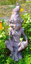 Rackhams Pixie on a Stone Sculpture Garden Ornament - Sculpture - Resin - Large - thumbnail 2