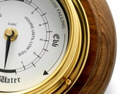 Rackhams Handmade Solid Brass Tide Clock Mounted on an English Dark Oak Mount - thumbnail 6