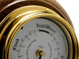 Rackhams Handmade Solid Brass Tide Clock Mounted on an English Dark Oak Mount - thumbnail 3
