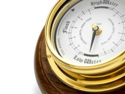 Rackhams Handmade Solid Brass Tide Clock Mounted on an English Dark Oak Mount - thumbnail 5