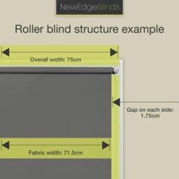 Rackhams Black Trimmable Thermal Blackout Roller Blinds - 75cm - thumbnail 5