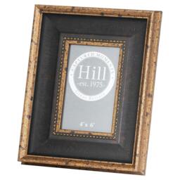 Rackhams Beaded Single Photo Frame - Black/Antique Gold - Black/Antique Gold - 100% Mixed