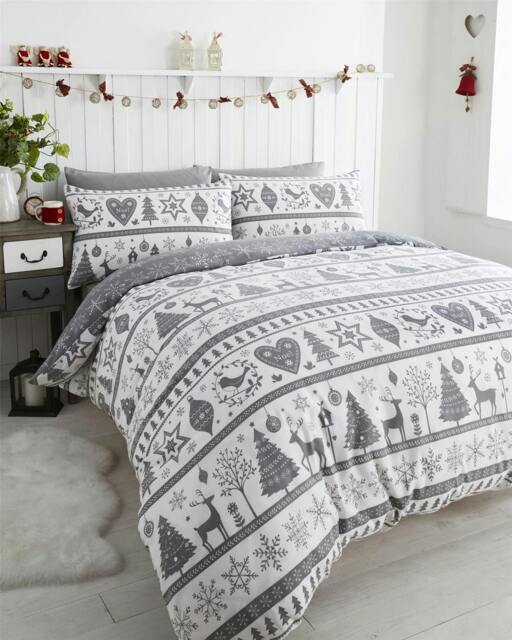 Rackhams Noel Duvet Cover Set - Grey - Single - image 1
