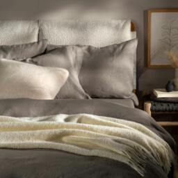 Rackhams Cream Pure Wool Textured Throw - thumbnail 2