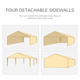 Rackhams 6 x 3(m) Outdoor Gazebo Canopy Party Tent with 6 Removable Side Walls - thumbnail 4
