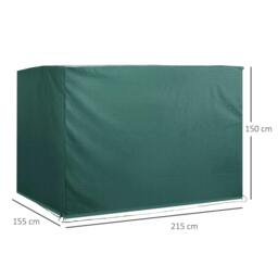 Rackhams Patio 3 Seater Swing Chair Bench Cover Outdoor Garden Furniture Rain Protection Cover Protector Waterproof Anti-UV, 215L x 155W x 150Hcm, Dark Green - thumbnail 3