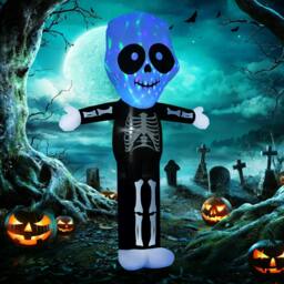 Rackhams 3m Halloween Inflatable Skeleton Ghost Decoration, LED Lighted for Home Indoor Outdoor Garden Lawn Decoration Party Prop - thumbnail 2