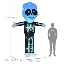 Rackhams 3m Halloween Inflatable Skeleton Ghost Decoration, LED Lighted for Home Indoor Outdoor Garden Lawn Decoration Party Prop - thumbnail 3