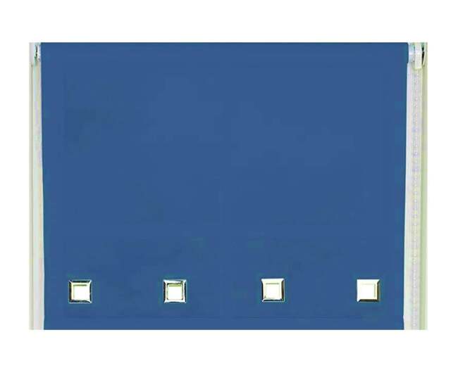 Rackhams Blue Square Eyelet Edge Roller Blind - 150cm - image 1