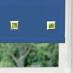 Rackhams Blue Square Eyelet Edge Roller Blind - 150cm - thumbnail 3