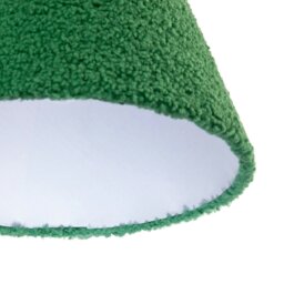 Rackhams Emerald Green Textured Velvet Wool Fabric Lamp Shade with White Inner - thumbnail 5