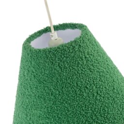 Rackhams Emerald Green Textured Velvet Wool Fabric Lamp Shade with White Inner - thumbnail 4