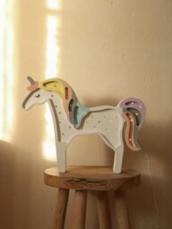 Rackhams Unicorn Lamp in White (30x38x5.5 cm) - White - One size - thumbnail 3