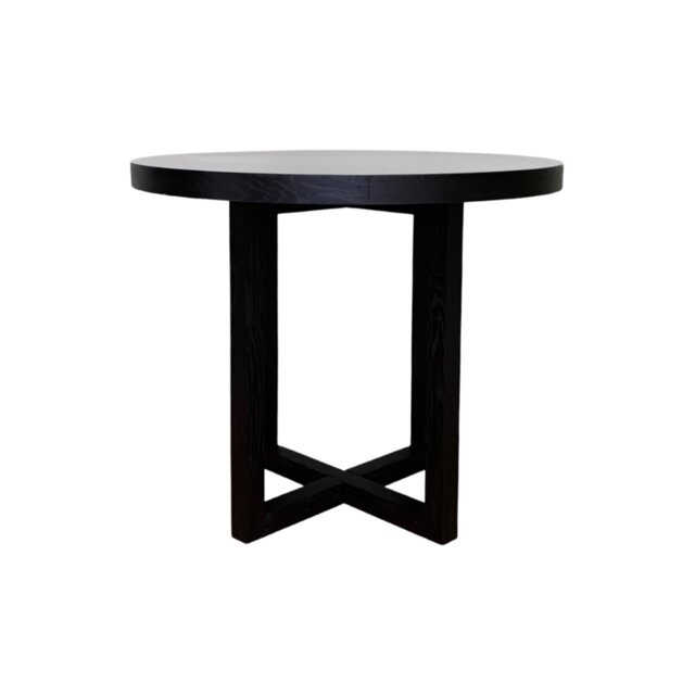 Rackhams Iris Dining Table 90cm - Wenge (Black Stained Oak) - Wenge (Black Stained Oak) - image 1