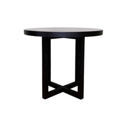 Rackhams Iris Dining Table 90cm - Wenge (Black Stained Oak) - Wenge (Black Stained Oak) - thumbnail 1