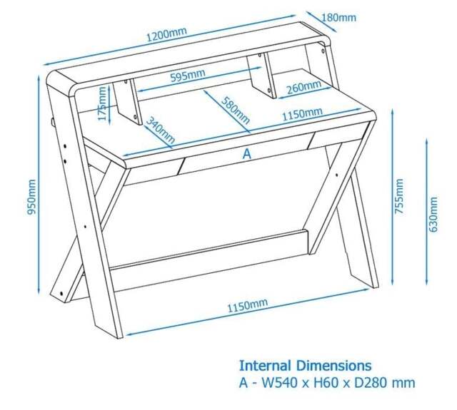 Rackhams Aspen Desk with Drawer Light Oak/White - image 1