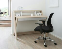 Rackhams Aspen Desk with Drawer Light Oak/White - thumbnail 2