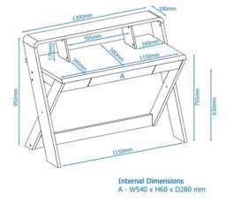 Rackhams Aspen Desk with Drawer Light Oak/White - thumbnail 1