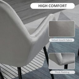 Rackhams Modern Accent Chair Velvet-Feel Upholstered Lounge - Yellow - Polyester, Sponge, Metal - thumbnail 6