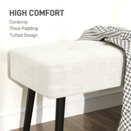 Rackhams End of Bed Bench with Thick Padding for Entryway, Cream White - Grey - thumbnail 4