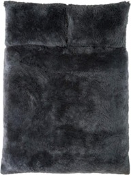 Rackhams Teddy Long Pile Faux Fur Duvet Cover with Pillowcases - Charcoal - Super King (220cm x 260cm) - thumbnail 3