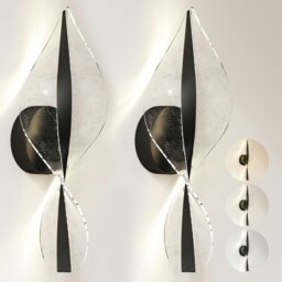 Rackhams Led Wall Lamp 2 Pack, Modern Indoor Spiral Wall Light, Black - Gold tone - thumbnail 2
