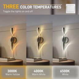 Rackhams Led Wall Lamp 2 Pack, Modern Indoor Spiral Wall Light, Black - Gold tone - thumbnail 4